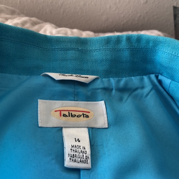 Talbots Irish Linen blazer, Turquoise - Picture 2 of 2